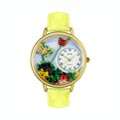 Whimsical Womens Butterflies Theme Yellow Leather Strap Watch Compare 