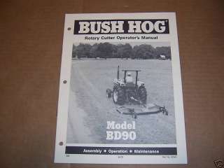 884) Bush Hog Op Manual Model BD 90 Brush Hog Mower  