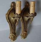 pair art deco electric candle brass wall sconces returns not