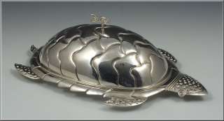Fine Emilia Castillo Sterling Silver Figural Sea Turtle Covered Dish 