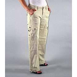 Institute Liberal Womens Beige Twill Cargo Pants  