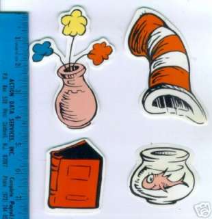 Dr Seuss CAT IN THE HAT wall stickers 21 large decals fish kids Things 