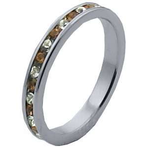  Tqw35435CTH T6 Eternity Band with Genuine Clear and Golden 