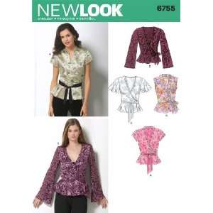  New Look Sewing Pattern 6755 Misses Tops, Size A (8 10 12 