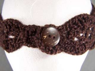 Brown flower ear warmer muff knit head wrap hat headband crochet 5 