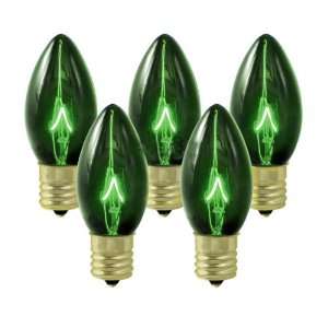 Club Pack of 100 C9 Transparent Green Replacement Christmas Light 