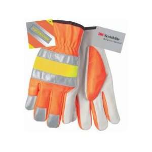 Premium Grain Goatskin Driver Gloves with Reflective Stripes   Medium