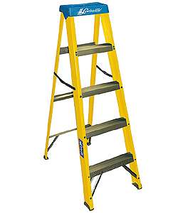 Fiberglass 5 foot 250 pound Rating Step Ladder  