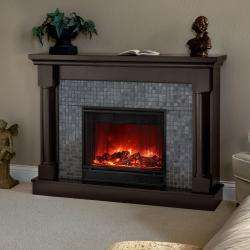 Real Flame Bennett Dark Walnut Electric Fireplace  