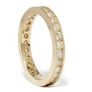  1.00CT Channel Set Diamond Eternity Ring 14K Yellow Gold Jewelry