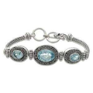  Blue topaz bracelet, Tradition 0.8 W 7.3 L Jewelry