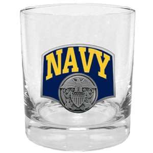 Navy Rocks Glass 