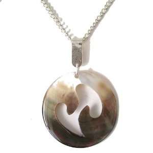   Black Cat Jewellery Store Large Shell Pendant On Silver Chain Jewelry