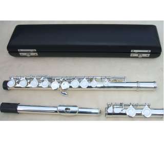 16 holes flute c key nickle plated +E CARVEN EMBOUCHURE  