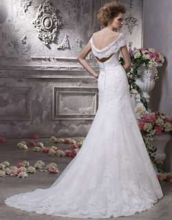 Stylish V neck wedding dress with sleeves,elaborate   