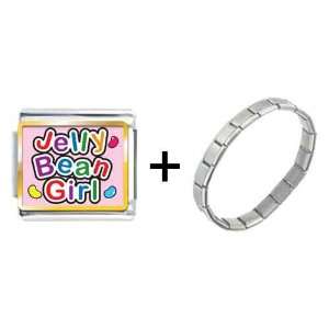   Theme Photo Italian Charm, Jelly Bean Girl  Easter Charm Bracelet