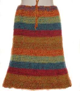   Boho Crochet Bohemian Rainbow Skirt Small Fair Trade * LAST ONE  