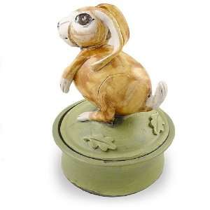  Storybook Bunny Rabbit Sculptural Ceramic Keepsake Jar