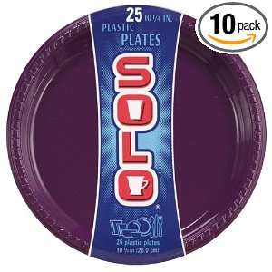  Solo Purple 10 Inch Plastic Plate, 25 Count Packages (Pack 