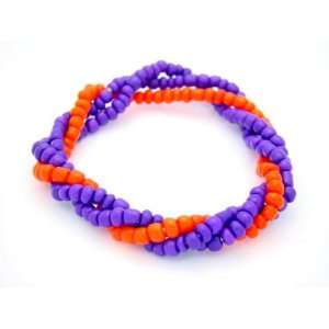   Clemson Tigers Orange and Purple Twist Bracelet