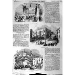  1843 TRIUMPHAL ARCH BELGRAVE LEICESTER NEWS ROOMS