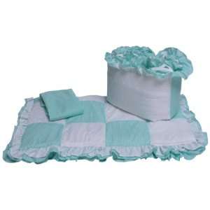  Baby Doll Bedding Gingham Cradle Bedding Set, Mint Baby