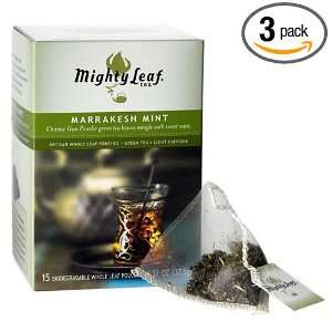 Mighty Leaf Tea Green Tea, Marrakesh Mint, 15 Count (Pack of 3 