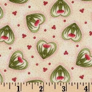  44 Wide Whispering Glen Hearts Ivory Fabric By The Yard 