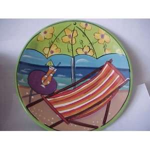  Clay Art Summer Fun Collectible Plate 9 Hand Painted 
