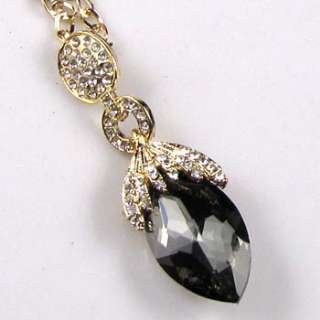   Item  Grey fashion rhinestone LONG necklace pendant chain