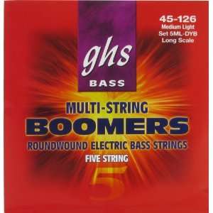GHS Electric Bass Boomers 5 Strings 34 Scale, .045   .126, Roundwound 