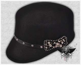 SH695 Bowknot Beads Enchase Wool Bucket Crusher Hat  