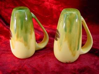Vintage 1950s Cal ramics Ceramic CISSE Salt & Pepper SHAKERS Yellow 