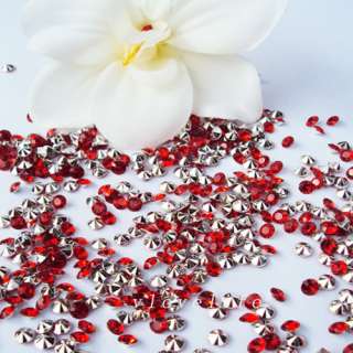 5000 Silver&Red Wedding Table Diamond Confetti Decor  