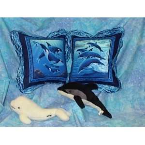    Dolphin and Orca Whale 16 Throw Pillow Set