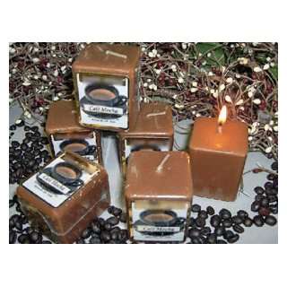 Cafe Mocha Scented Hand Poured 3oz Square Votive Candle  