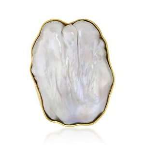 Baroque Pearl Ring In 14kt Yellow Gold