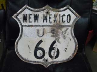 Old Original New Mexico US Route 66 Highway Gas Oil Emb. Diecut Shield 