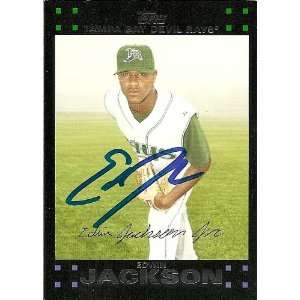  Edwin Jackson Signed Tampa Bay Rays 2007 Topps Card 