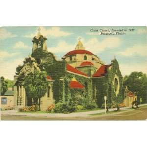   Vintage Postcard Christ Church   Pensacola Florida 