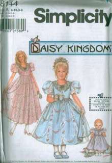 Simplicity Daisy Kingdom Girls Pattern 18 Doll Clothes  