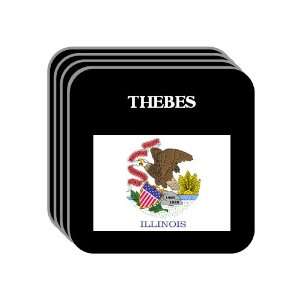 US State Flag   THEBES, Illinois (IL) Set of 4 Mini Mousepad Coasters