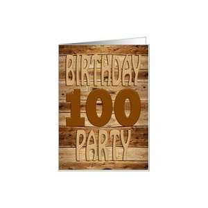  A carved wooden 100th birthday party invitation Card Toys 