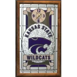  Kansas State Wildcats Framed Glass Wall Clock Sports 