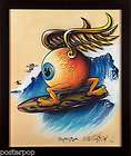Von Franco Surfing Eyeball Signed Print Giclee Canvas Framed Roth 