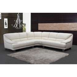 Verona White Leather Sectional Sofa  