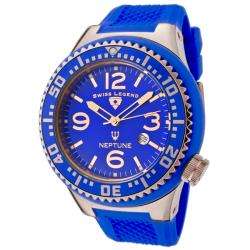 Swiss Legend Mens Neptune Blue Dial Blue Rubber Watch   