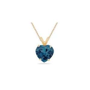  1.42 Cts London Blue Topaz Pendant in 18K Yellow Gold 
