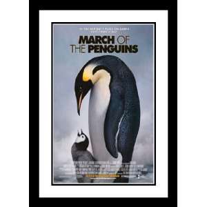 March of the Penguins 20x26 Framed and Double Matted Movie Poster   G 