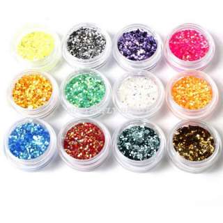   quality of 12 pots tiny hexagon glitter decoration in individual pot